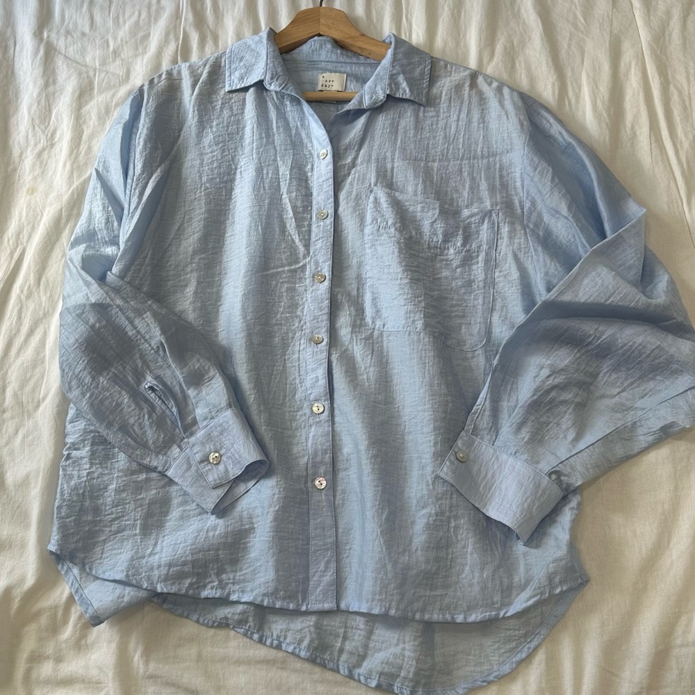 a new day  Casual Light Blue Button Down Shirt - Picture 7 of 8